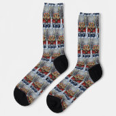 Bullmastiff Christmas Red Truck Holiday Socken (Linkes Detail)