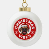 Bullmastiff Christmas Vibes Keramik Kugel-Ornament (Vorderseite)