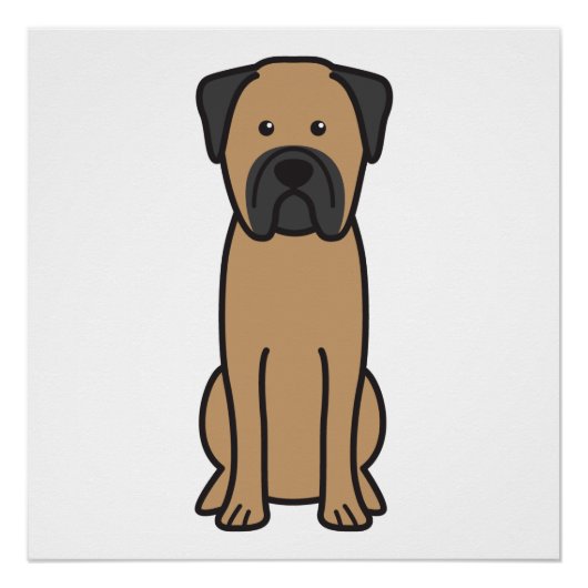 Bullmastiff Dog Cartoon Poster (Vorderseite)