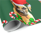 Bullmastiff Dog Christmas Geschenkpapier (Rolleneckpunkt)