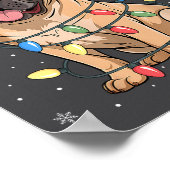 Bullmastiff Dog Christmas Tree Lights Dogs Xmas Pa Poster (Ecke)