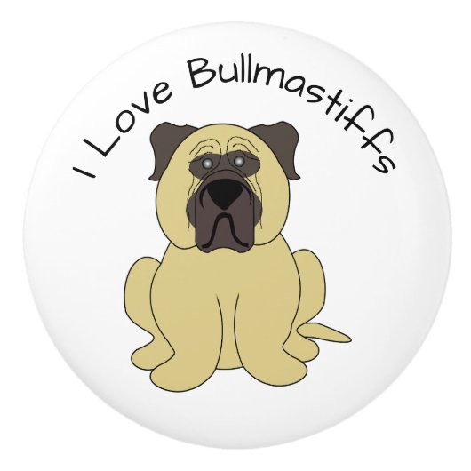 Bullmastiff Dog Design Keramikknauf (Vorderseite)
