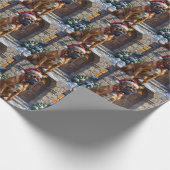 Bullmastiff Dog Guardian of Christmas Manor Art Geschenkpapier (Ecke)