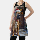 Bullmastiff Dog Guardian of Christmas Manor Art Schürze (InSitu)