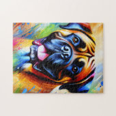 Bullmastiff Dog Portrait Akrylkkunstdruckhund Puzzle (Horizontal)
