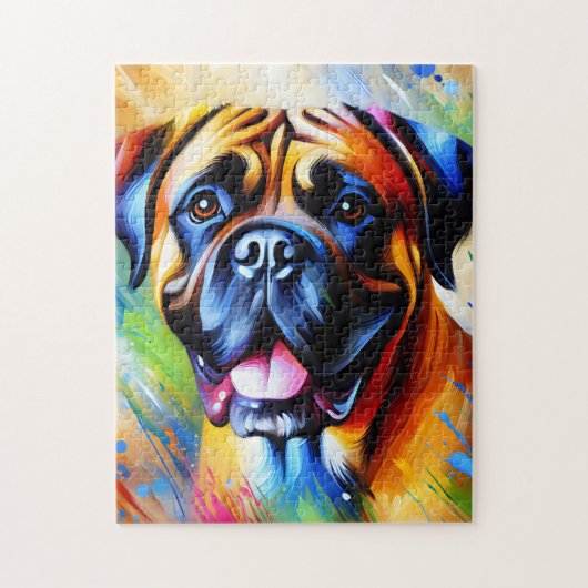 Bullmastiff Dog Portrait Akrylkkunstdruckhund Puzzle (Vertikal)