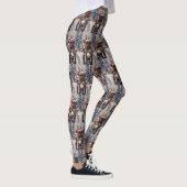 Bullmastiff Dog Riding Motorrad Weihnachten Leggings (Rechts)