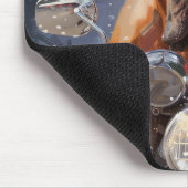 Bullmastiff Dog Riding Motorrad Weihnachten Mousepad (Ecke)