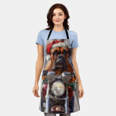 Bullmastiff Dog Riding Motorrad Weihnachten Schürze (Getragen)