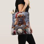 Bullmastiff Dog Riding Motorrad Weihnachten Tasche (Von Nahem)
