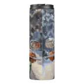 Bullmastiff Dog Riding Motorrad Weihnachten Thermosbecher (Rückseite)