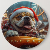 Bullmastiff Dog Roller Untersetzer Weihnachten Button (Vorderseite)