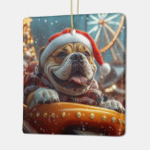Bullmastiff Dog Roller Untersetzer Weihnachten Keramikornament (Links)