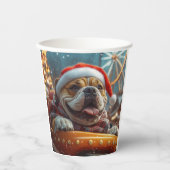 Bullmastiff Dog Roller Untersetzer Weihnachten Pappbecher (Vorderseite)