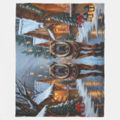 Bullmastiff Dogs Christmas Snow Holiday Fleecedecke (Vorderseite)