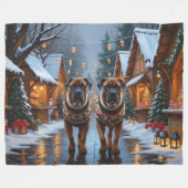 Bullmastiff Dogs Christmas Snow Holiday Fleecedecke (Vorderseite (Horizontal))