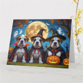 Bullmastiff Dogs Pumpkin Halloween Funny Karte (Gelbe Blume)