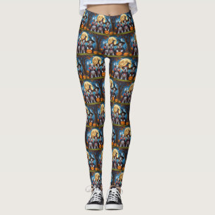 Bullmastiff Dogs Pumpkin Halloween Funny Leggings
