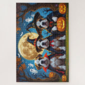 Bullmastiff Dogs Pumpkin Halloween Funny Puzzle (Vertikal)