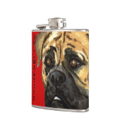 Bullmastiff-Farbblock Flachmann (Links)