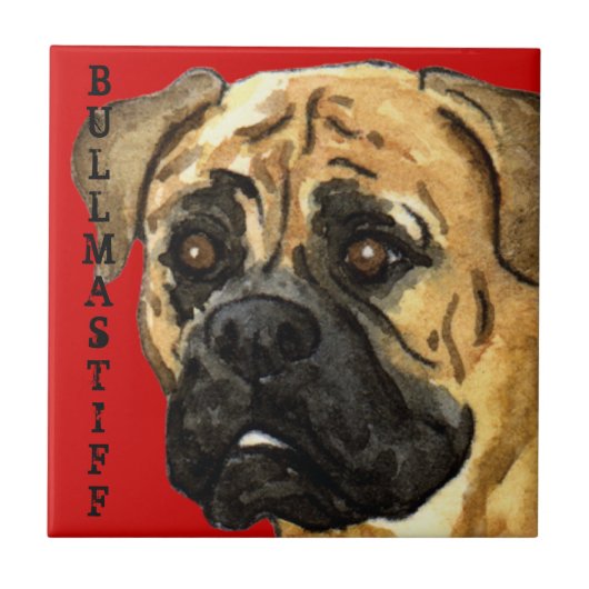 Bullmastiff-Farbblock Fliese (Vorderseite)