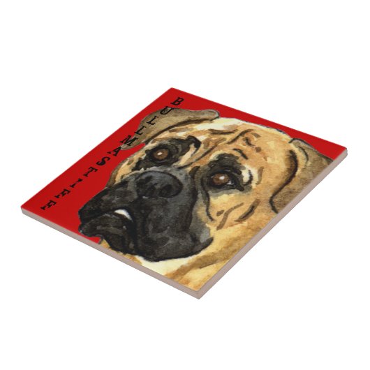 Bullmastiff-Farbblock Fliese (Seite)