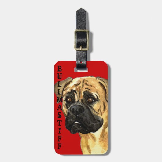 Bullmastiff Farbblock Gepäckanhänger (Vorderseite vertikal)