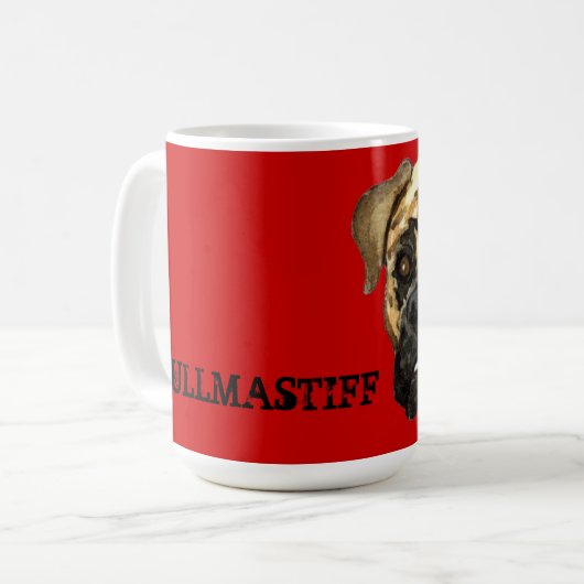 Bullmastiff-Farbblock Kaffeetasse (Vorderseite Links)