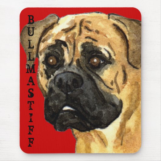 Bullmastiff-Farbblock Mousepad (Vorne)