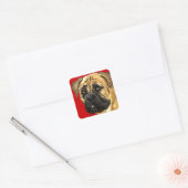 Bullmastiff-Farbblock Quadratischer Aufkleber (Umschlag)