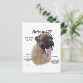 Bullmastiff (fawn) History Design Postkarte (Stehend Vorderseite)