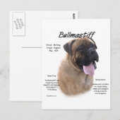 Bullmastiff (fawn) History Design Postkarte (Vorne/Hinten)