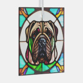 Bullmastiff "Festes Glas" Ornament Aus Glas (Vorderseite Rechts)