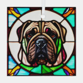 Bullmastiff "Festes Glas" Ornament Aus Glas (Rückseite)