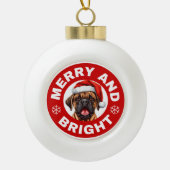 Bullmastiff fröhlich und hell keramik Kugel-Ornament (Vorderseite)