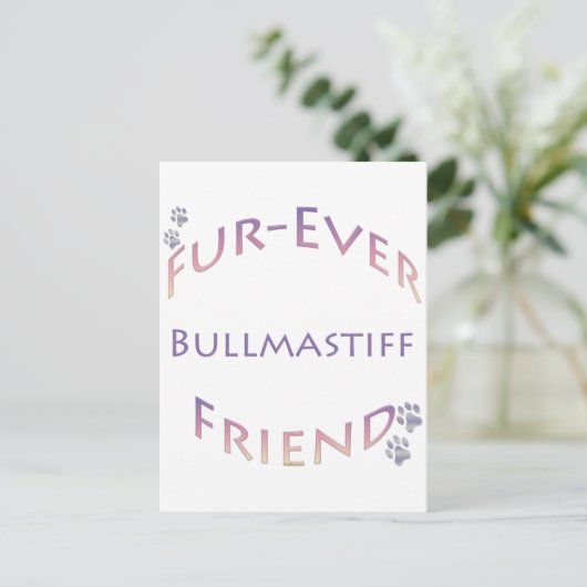 Bullmastiff Furever Postkarte (Stehend Vorderseite)