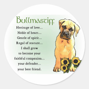 Bullmastiff-Geschenke Runder Aufkleber