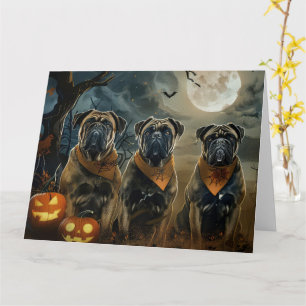 Bullmastiff Halloween Gruselig Karte