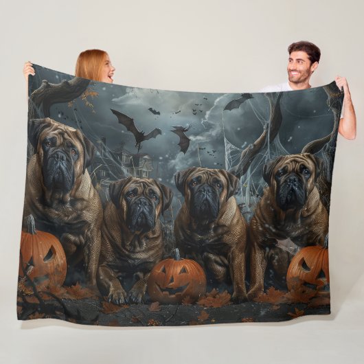 Bullmastiff Halloween Night Doggge Delikatesse Fleecedecke (Beispiel)