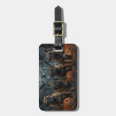 Bullmastiff Halloween Night Doggge Delikatesse Gepäckanhänger (Vorderseite vertikal)