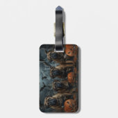 Bullmastiff Halloween Night Doggge Delikatesse Gepäckanhänger (Rückseite vertikal)