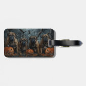 Bullmastiff Halloween Night Doggge Delikatesse Gepäckanhänger (Rückseite horizontal)