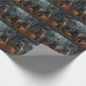 Bullmastiff Halloween Night Doggge Delikatesse Geschenkpapier (Ecke)