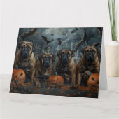 Bullmastiff Halloween Night Doggge Delikatesse Karte (Vorderseite)