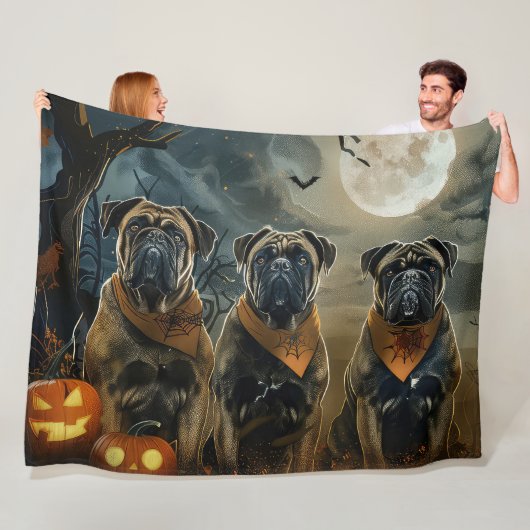Bullmastiff Halloween Spooky Fleecedecke (Beispiel)