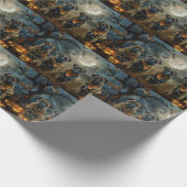 Bullmastiff Halloween Spooky Geschenkpapier (Ecke)