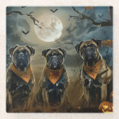 Bullmastiff Halloween Spooky Glasuntersetzer (Vorderseite)