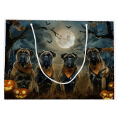 Bullmastiff Halloween Spooky Große Geschenktüte (Rückseite)