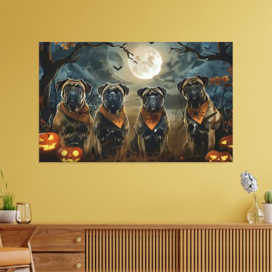 Bullmastiff Halloween Spooky Leinwanddruck (Insitu (Wohnzimmer))