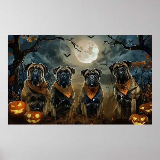 Bullmastiff Halloween Spooky Poster (Vorne)